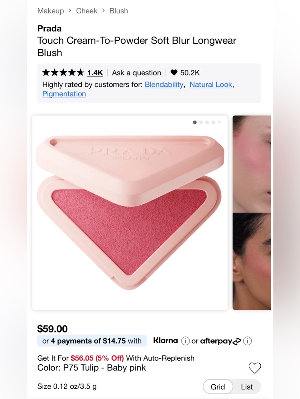 Prada Pink Cream-to-Powder Soft Blur Blush